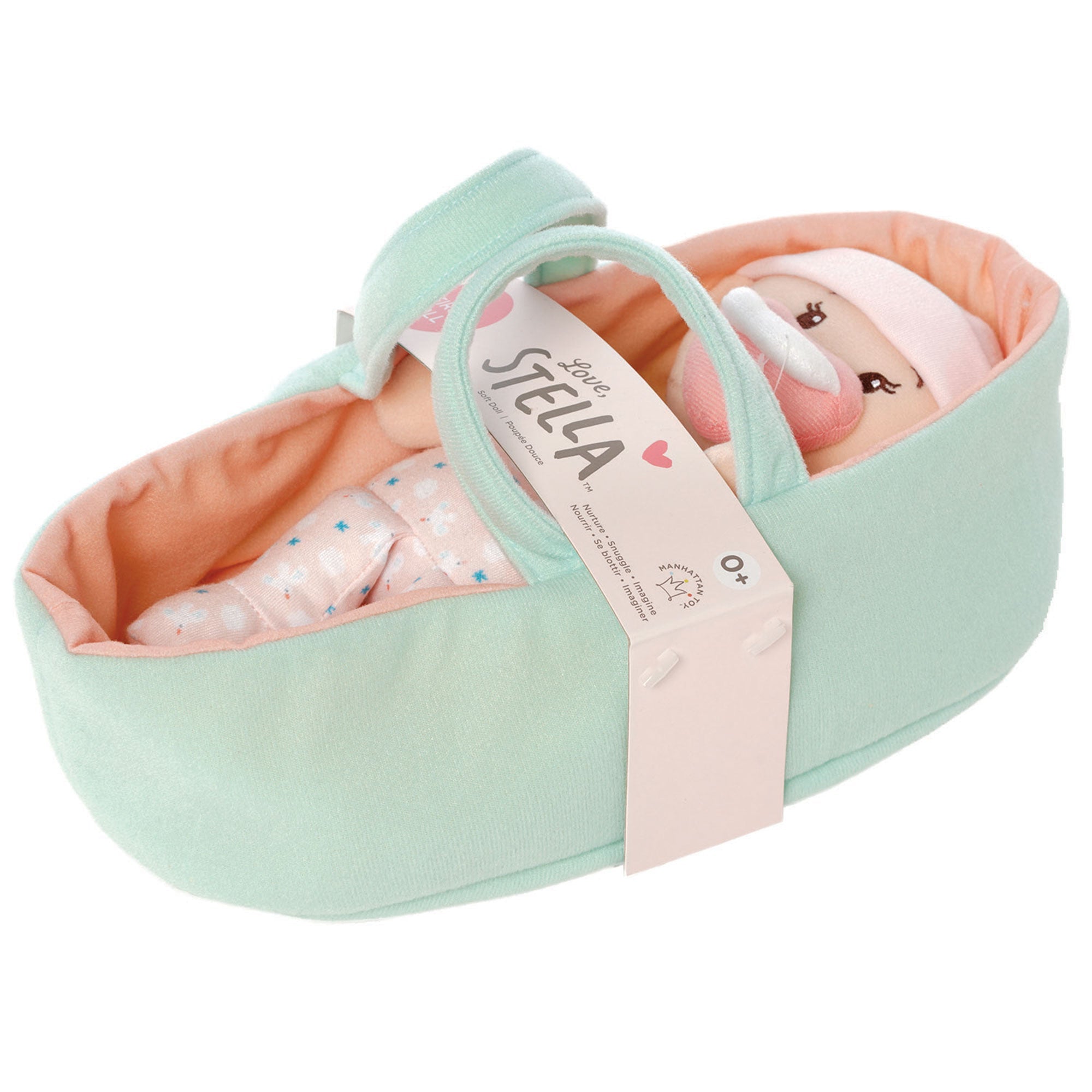 Love, Stella My First Doll & Bassinet Peach