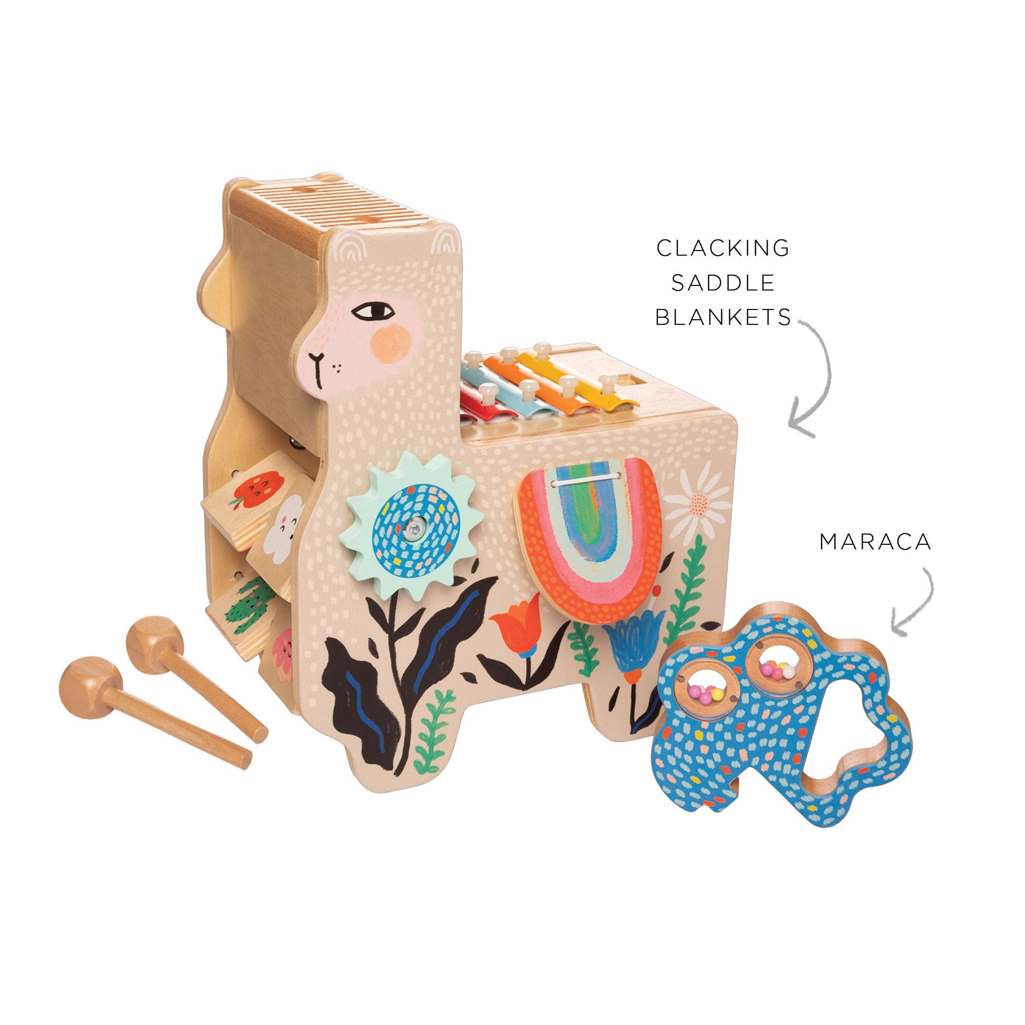 Musical Llama Wooden Instrument for Toddlers