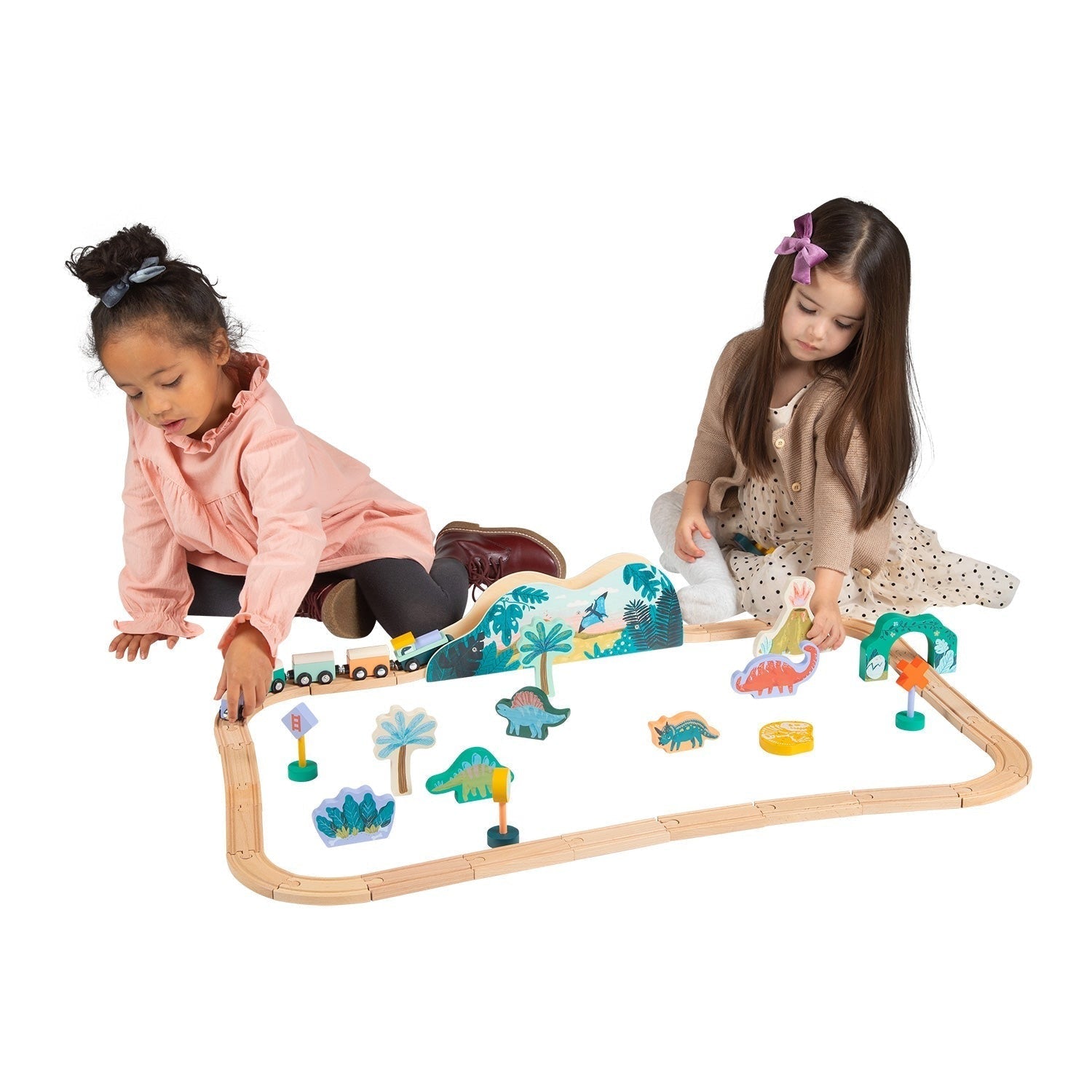 T-Rex Express 45pc Wooden Toy Train Set